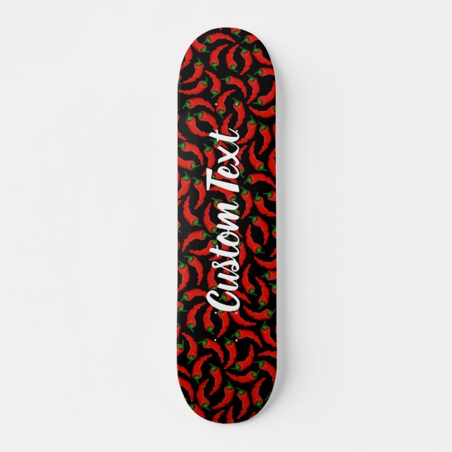 Hot Chili Peppers Pattern Skateboard (Front)
