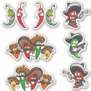 Hot Chilis - Mexican Peppers Sticker