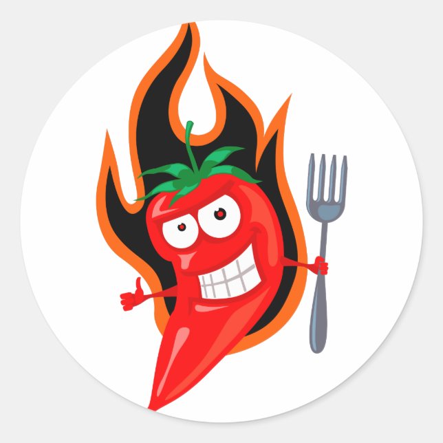 Hot Chilli Classic Round Sticker (Front)