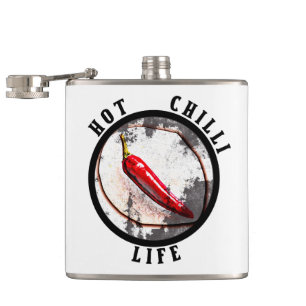 Hot chilli life hip flask