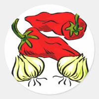 Hot Chilli Pepper and Onion Graphic