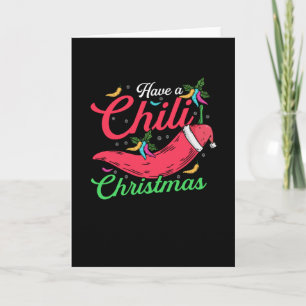 Hot Chilli Pepper Christmas Design, Unisex Card