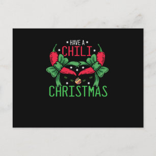 Hot Chilli Pepper Christmas Design, Unisex Postcard