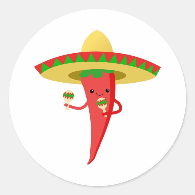 Hot Chilli Pepper Classic Round Sticker (Front)