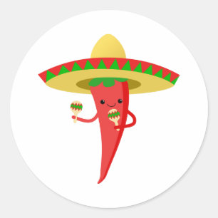 Hot Chilli Pepper Classic Round Sticker