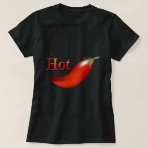 Hot Chilli Pepper Ladies Black T-shirt