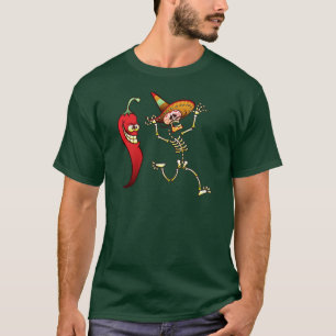 Hot Chilli Pepper Nightmare for a Mexican Skeleton T-Shirt