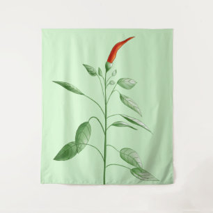 Hot Chilli Pepper Plant Botanical Green Tapestry