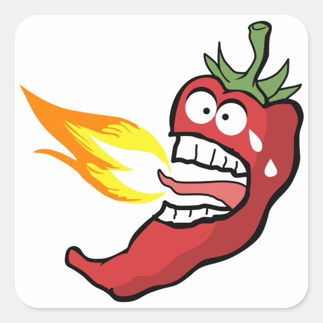 Hot Chilli Pepper Square Sticker (Front)