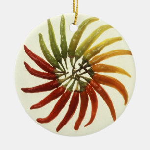 Hot Chilli Peppers Ceramic Tree Decoration