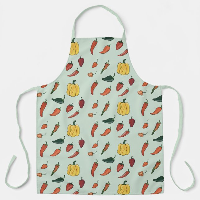 Hot Chilli Peppers Green Apron (Front)
