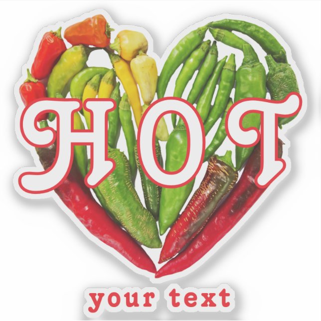 Hot chilli peppers heart custom text or name (Front)