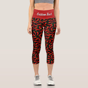 Hot Chilli Peppers Pattern Capri Leggings