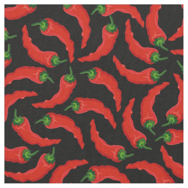 Hot Chilli Peppers Pattern Fabric (Close Up)