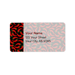 Hot Chilli Peppers Pattern Label