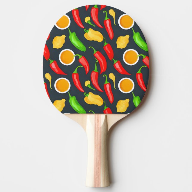 Hot Chilli Peppers Pattern Ping Pong Paddle (Front)