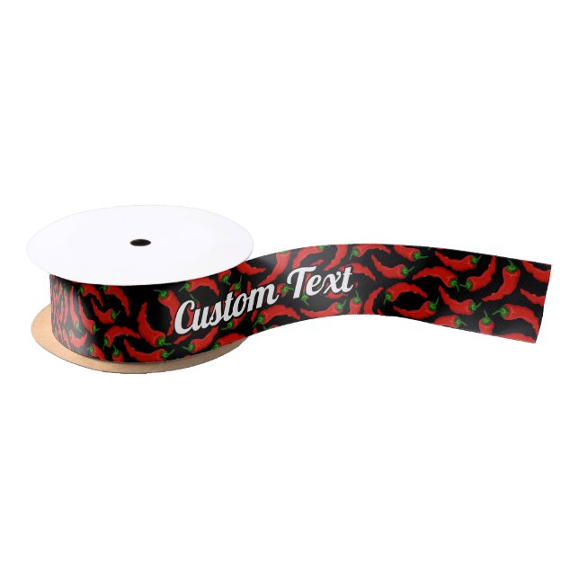 Hot Chilli Peppers Pattern Satin Ribbon (Spool)