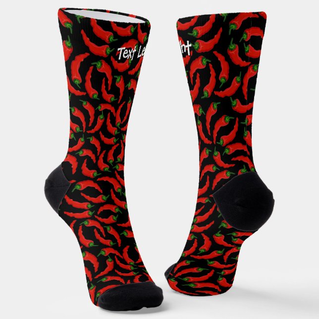 Hot Chilli Peppers Pattern Socks (Angled)