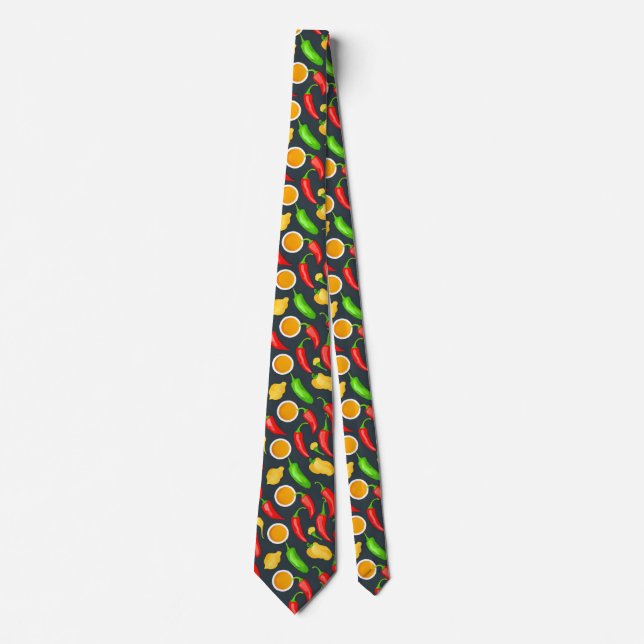 Hot Chilli Peppers Pattern Tie (Front)