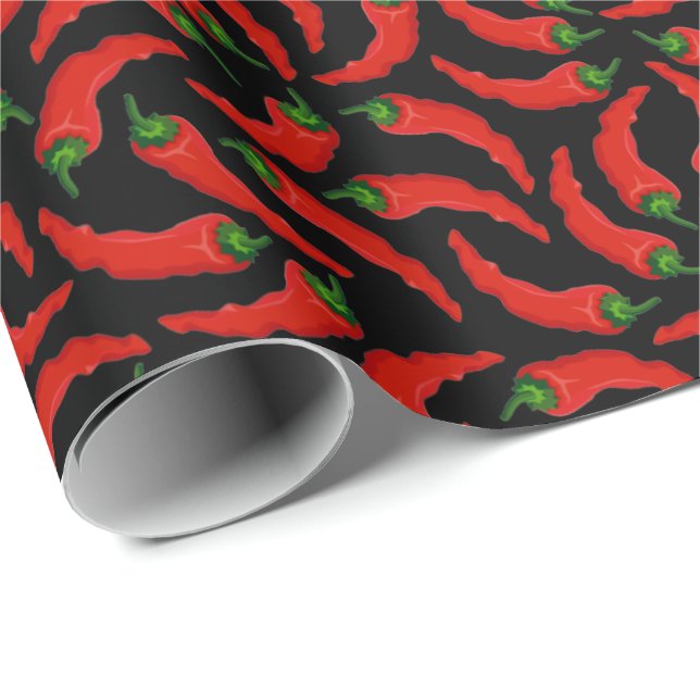 Hot Chilli Peppers Pattern Wrapping Paper (Roll Corner)