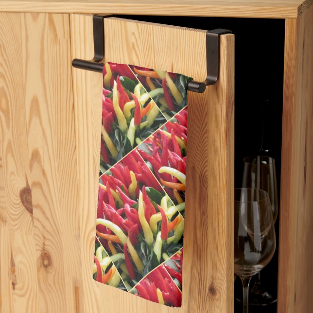 Hot Chilli Peppers Tea Towel (Thirds Fold)