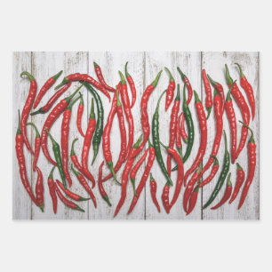 Hot Chilli Peppers Wrapping Paper Sheet