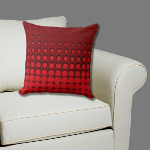 Hot Chilli Red & Black Halftone Dots Cushion
