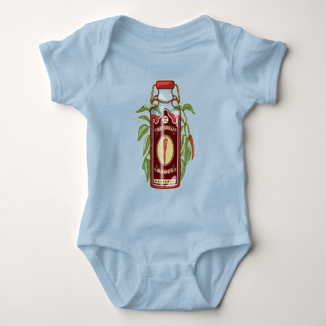 Hot Chilli Sauce Baby Bodysuit (Front)