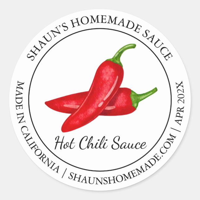 Hot Chilli Sauce Modern label (Front)