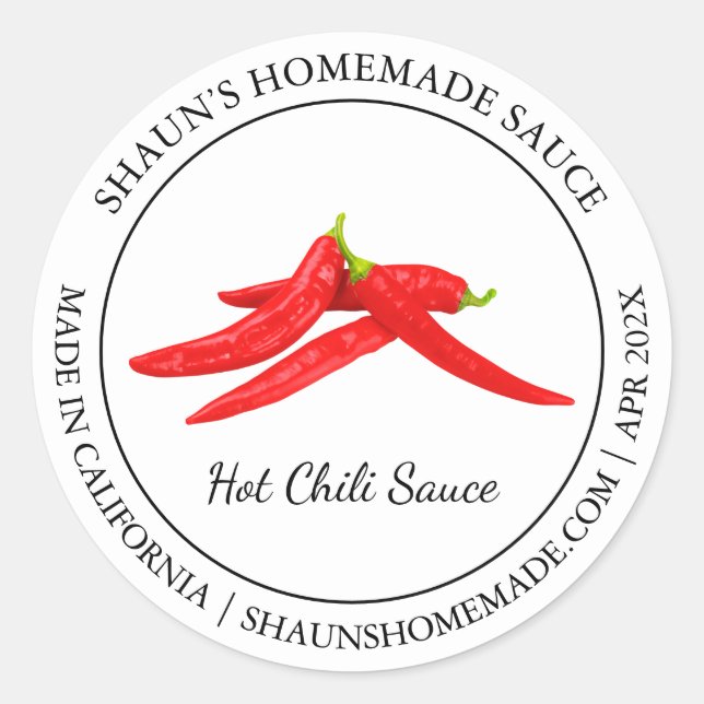 Hot Chilli Sauce Modern label (Front)