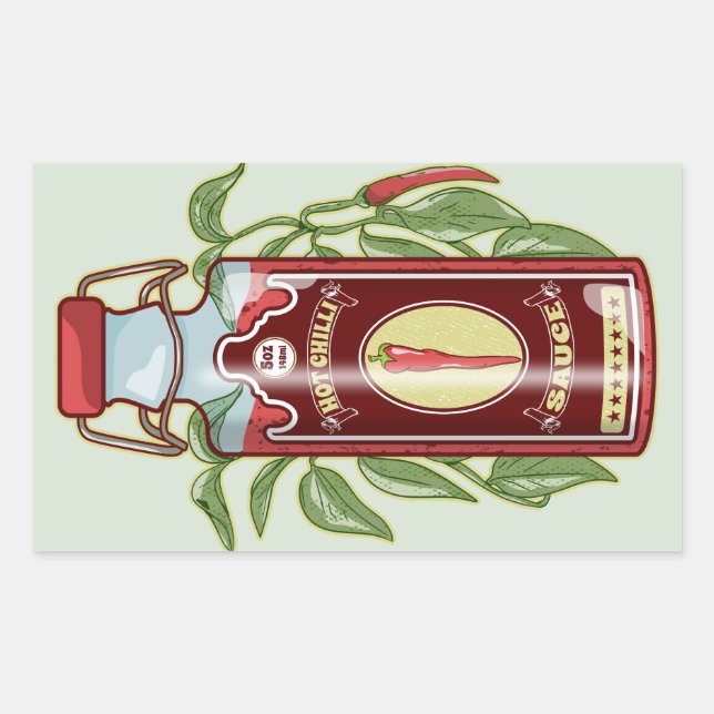 Hot Chilli Sauce Rectangular Sticker (Front)