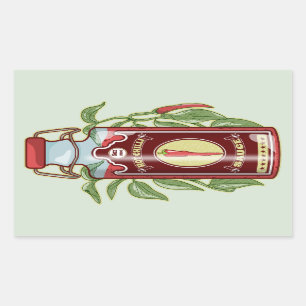 Hot Chilli Sauce Rectangular Sticker