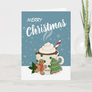 Hot Chocolate and  Gingerbread Cookies - Christmas Card