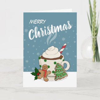 Hot Chocolate and  Gingerbread Cookies - Christmas Card