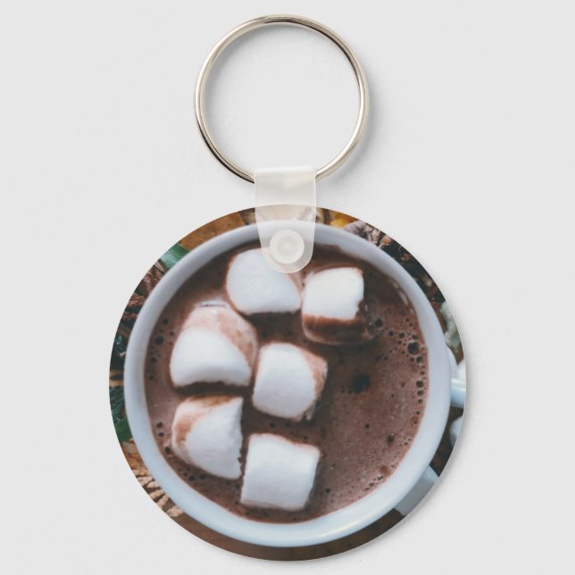 Hot chocolate and marshmallows cocoa key ring (Front)