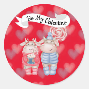 Hot Chocolate And Peppermint Candy Round Sticker