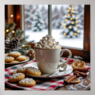 Hot Chocolate and Sugar Cookies Festive Christmas Poster