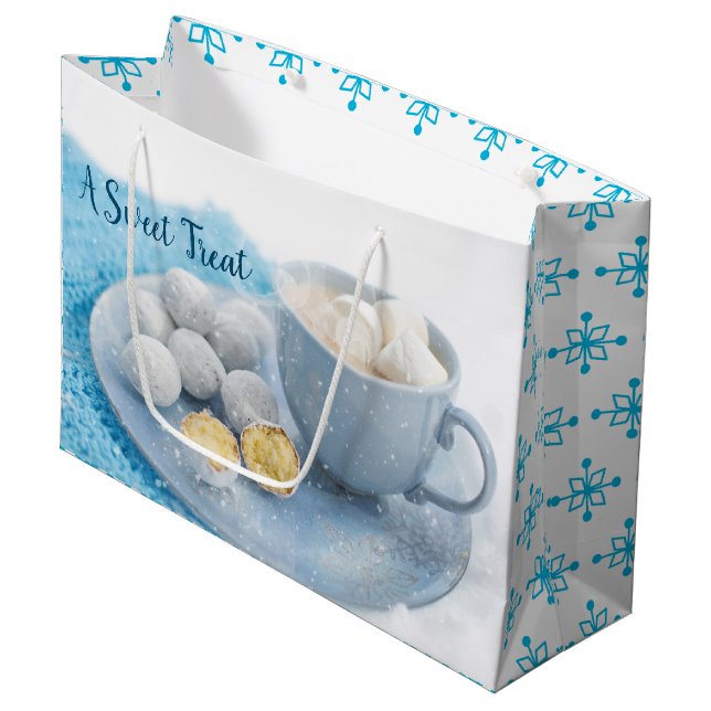 Hot Chocolate And Treats Large Gift Bag (Front Angled)