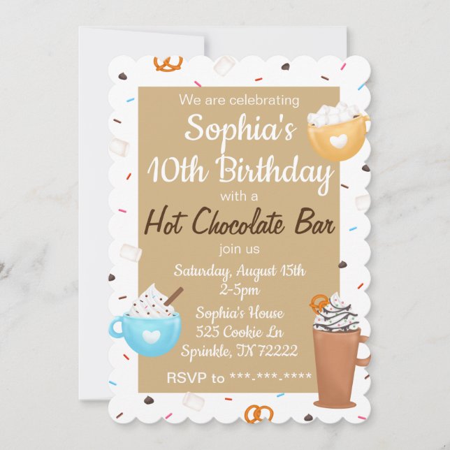 Hot Chocolate Bar Birthday Invitation (Front)