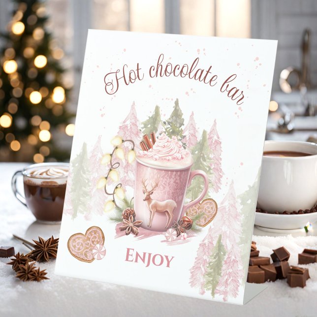 Hot Chocolate Bar Christmas Birthday Pedestal Sign (Hot Chocolate Bar Christmas Birthday Pedestal Sign)