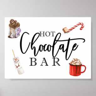 Hot Chocolate Bar Christmas Cocoa Poster