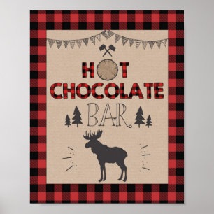 Hot chocolate Bar Sign Lumberjack Cocoa table sign