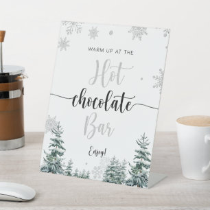 Hot Chocolate Bar silver winter sign