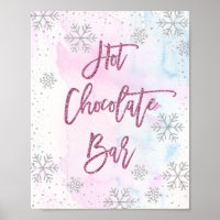 Hot Chocolate Bar Snowflake Glitter Magenta