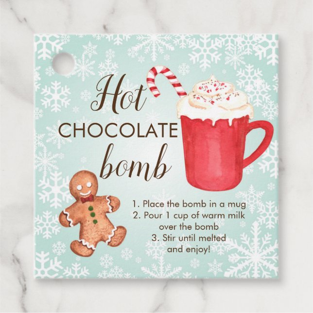 Hot Chocolate bomb Favour Tag (Front)