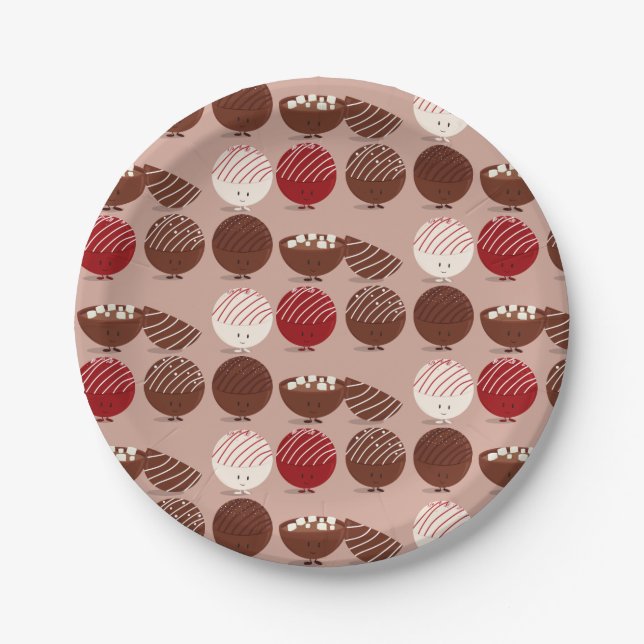 Hot Chocolate Bomb Food Paper Plate (Front)