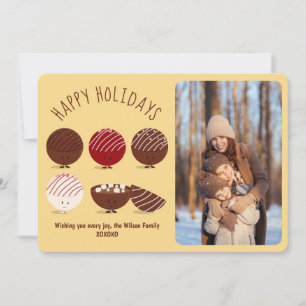 Hot Chocolate Bomb Happy Holidays Photo Holiday Card