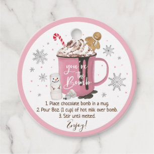 Hot Chocolate Bomb Hot Cocoa Bomb Instruction Favour Tags