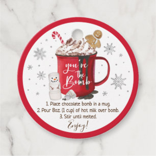 Hot Chocolate Bomb Hot Cocoa Bomb Instruction Favour Tags