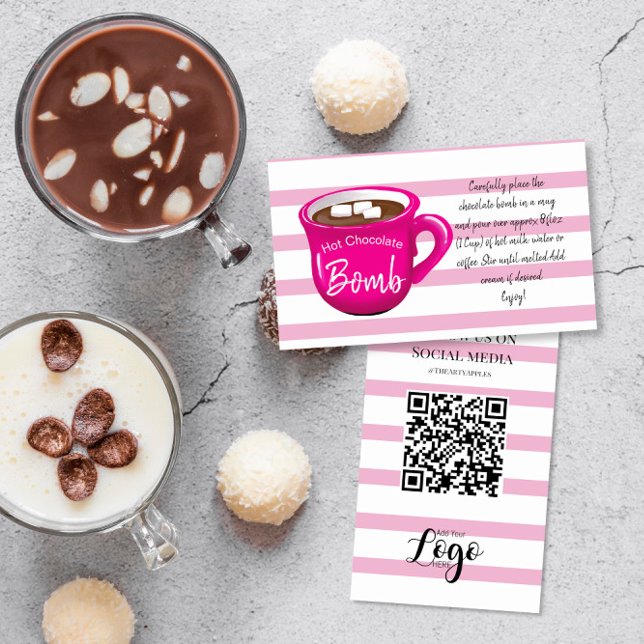 Hot Chocolate Bomb Instruction Card – Pink (Creator Uploaded)